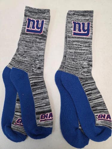 ST10 Mens NFL NEW YORK GIANTS Crew Socks Lot of 2 Pair LARGE New
