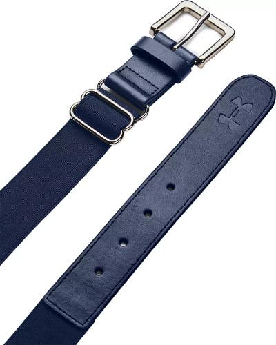 Lot of 2 Under Armour Youth Baseball Softball Belt Navy OSFA Adjustable Elastic