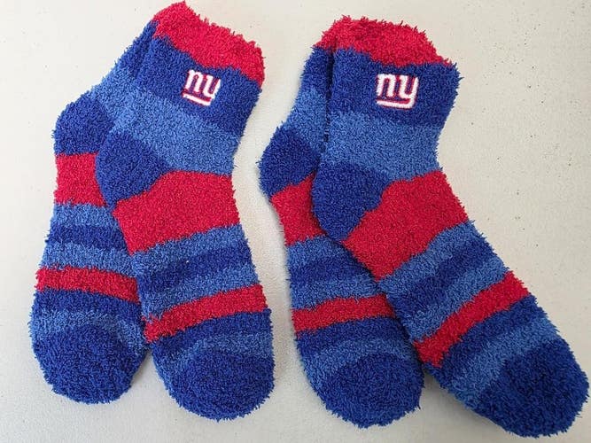 ST1 Mens NFL NEW YORK GIANTS Crew Socks Lot of 2 Pair MEDIUM New