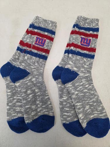 ST14 Mens NFL NEW YORK GIANTS Crew Socks Lot of 2 Pair MEDIUM New