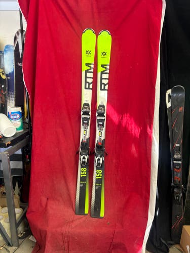 Bindings:?Volkl 158 cm All Mountain Skis With Bindings (Used)