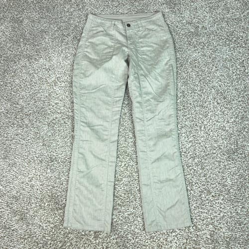 Kuhl Pants Women 4 Gray Cabo Hiking Outdoor Cotton Linen Blend Straight Leg