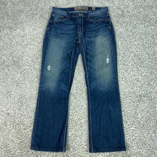 BKE Jeans Mens 30x30 Blue Derek Casual Distressed Straight Leg Denim Grunge