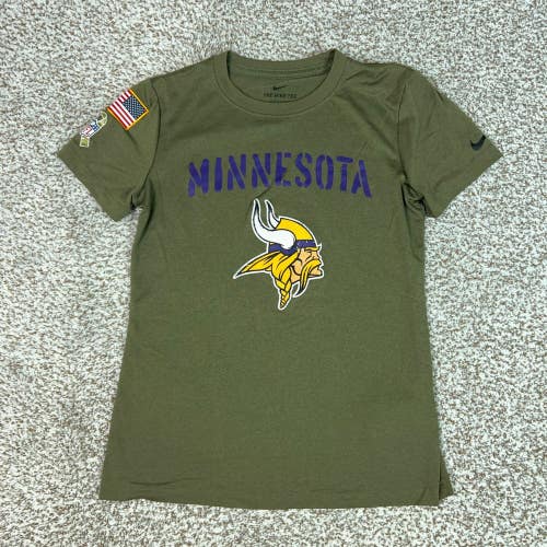 Minnesota Vikings Shirt Womens XS Green Nike Tee Salute To Service Football NFL