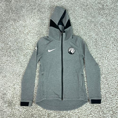 Minnesota Timberwolves Hoodie Women XS Grey Nike NBA Showtime Zip Basketball NBA