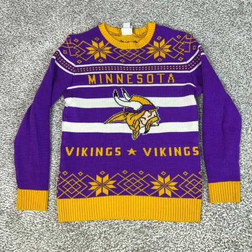Minnesota Vikings Sweater Mens Large Purple Holiday Junk Food Football NFL Ugly