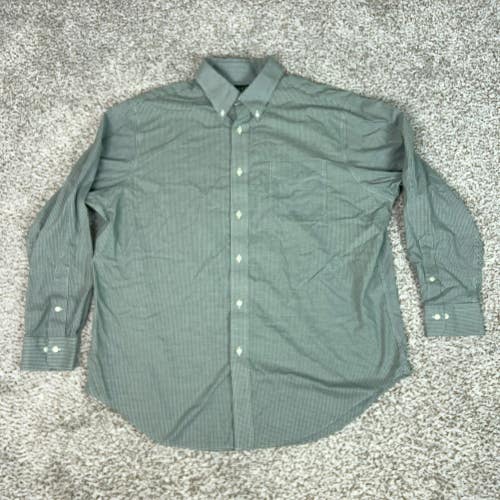 Lauren Ralph Lauren Shirt Men 17.5 34/35 Green Gingham Non Iron Button Down Work