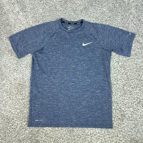 Nike Shirt Mens Small Blue Dri FIT Swim UPF Rash Guard Activewear Beach Outdoors