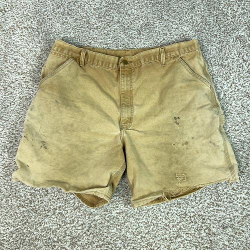 Vintage Carhartt Shorts Men 42 Brown Canvas Workwear Distressed Grunge Carpenter