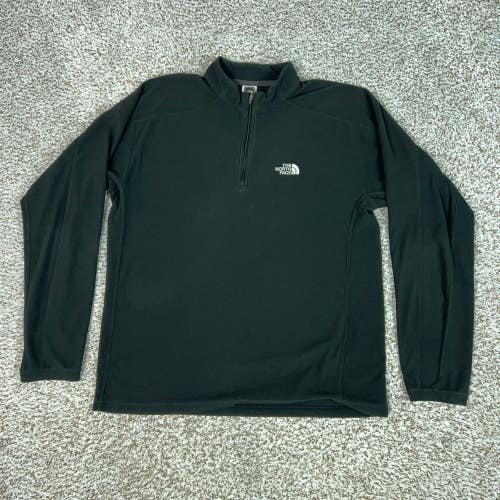 North Face Pullover Mens Medium Black TKA 100 Fleece 1/4 Zip Hiking Sweater Gorp