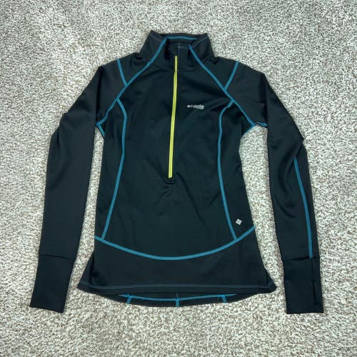 Columbia Pullover Womens Small Black Titanium Half Zip Omni Wick Hiking Outdoor
