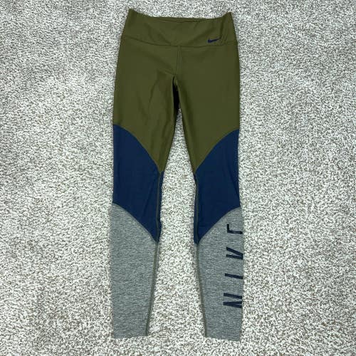 Nike Pants Womens Small Multicolor Dri-FIT Ankle Leggings Colorblock Yoga Gym