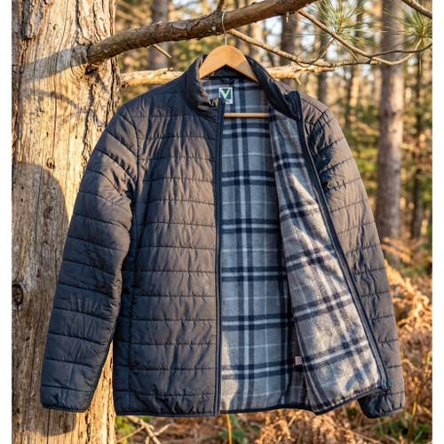 Voyager Men's L Quilted Puffer Jacket Black Fleece Gorpcore Grunge Cabincore