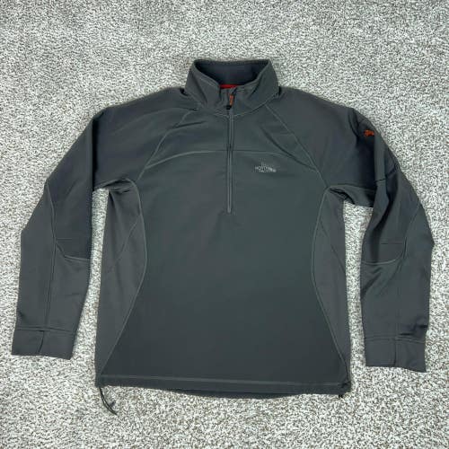 North Face Pullover Mens Medium Gray Quarter Zip Long Sleeve Stretch Hiking Top