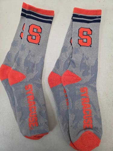 ST2 Mens NCAA SYRACUSE ORANGE Crew Socks Lot of 2 Pair LARGE New