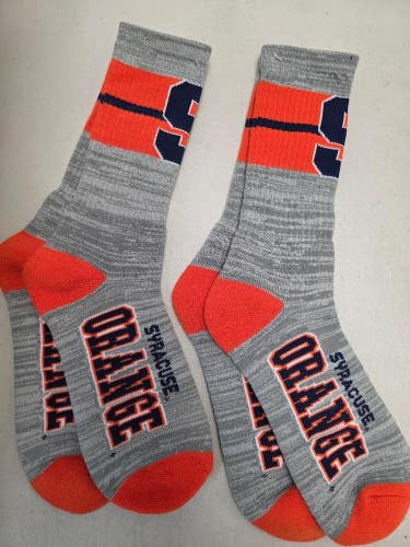 ST3 Mens NCAA SYRACUSE ORANGE Crew Socks Lot of 2 Pair LARGE New