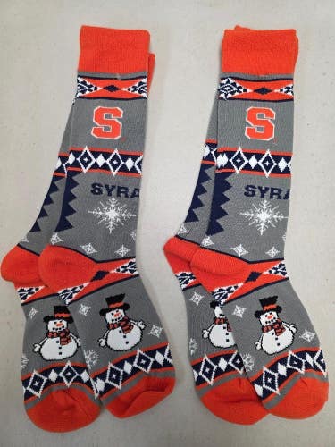 ST5 Mens NCAA SYRACUSE ORANGE Crew Socks Lot of 2 Pair MEDIUM New