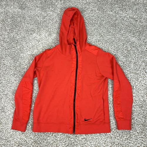 Nike Jacket Men’s Large Red Full Zip Knit Sweatshirt Swoosh Logo Athletic