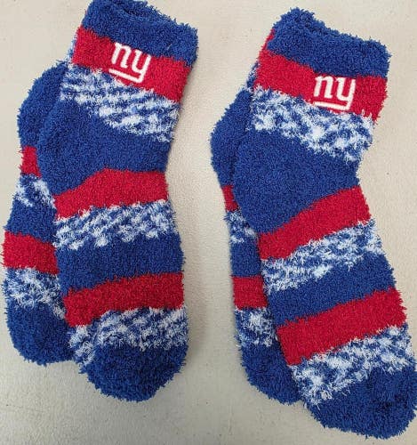 ST16 Mens NFL NEW YORK GIANTS Crew Socks Lot of 2 Pair MEDIUM New