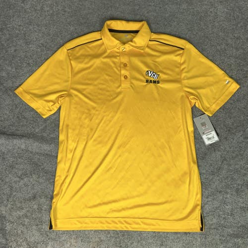 VCU Rams Shirt Polo Mens Small Yellow NCAA Basketball Colosseum Lightweight Logo