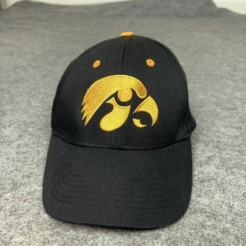 Iowa Hawkeyes Hat Cap Strap Back Black Gold NCAA Football Mens College Sports