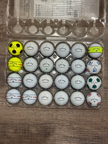 24 Callaway Chrome Soft Golf Balls - 5A MINT CONDITION (Triple Track and Truvis)