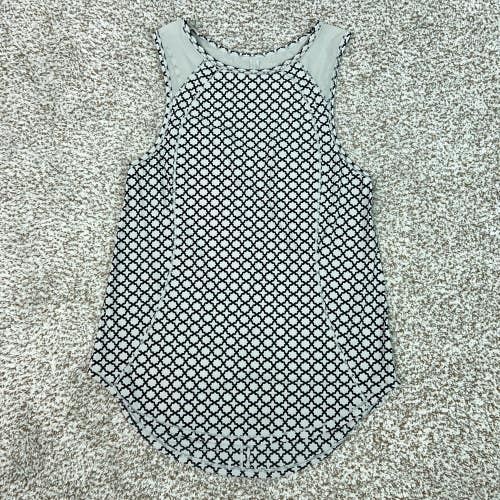 Lululemon Tank Top Womens Size 2 Black Geometric Mesh Back Yoga Running Gym