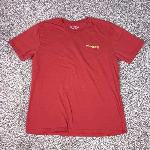 Columbia PFG Shirt Mens Large Red Performance Fishing Outdoor Back Graphic Tee T