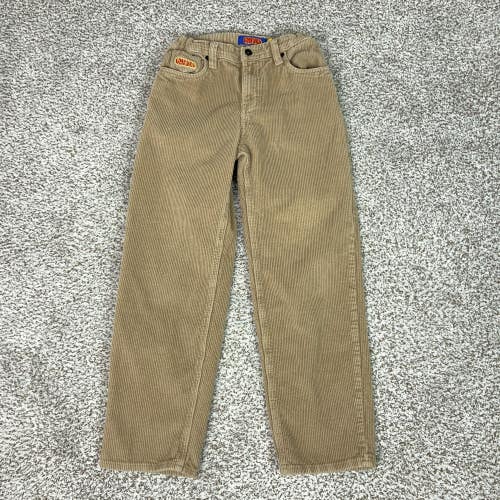 Empyre Pants Womens 26 Beige Corduroy Straight Leg Y2K Baggy Basic Rave Logo