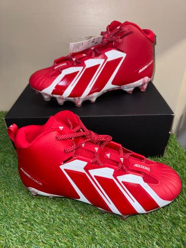 Mens 10.5 Adidas Adizero Chaos II SMU Red & White Lineman Football Cleats JQ1407
