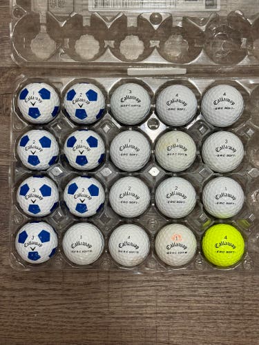 20 Callaway ERC Soft Golf Balls - Truvis and Triple Track designs