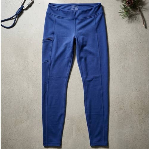 Patagonia Polartec Power Stretch Tights Blue Womens M Base Layer Gorpcore