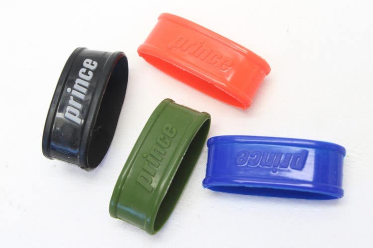 PRINCE (COLORED) RUBBER GRIP BAND FOR TENNIS RACQUETS (USED) QTY: 4