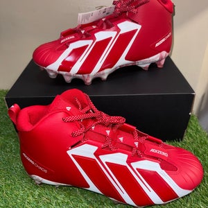 Mens 12 Adidas Adizero Chaos II SMU Red & White Lineman Football Cleats JQ1407