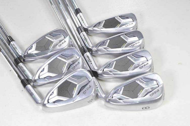 Ping G430 5-W,45* Iron Set Stiff Flex Green Dot Right AWT 2.0 Steel +2" # 220926