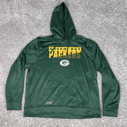 Green Bay Packers Hoodie Mens 2XL Green NFL Football New Era Combine Sweatshirt