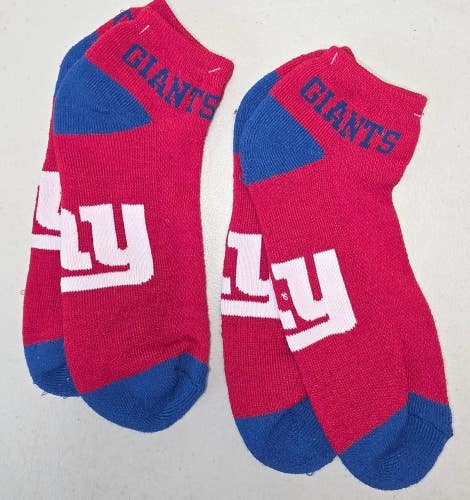 ST17 Mens NFL NEW YORK GIANTS Crew Socks Lot of 2 Pair LARGE New
