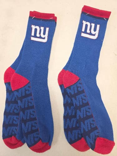 ST27 Mens NFL NEW YORK GIANTS Crew Socks Lot of 2 Pair LARGE New