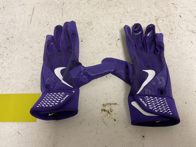 Used Nike ALPHA BATTING GLOVES BB/SB Batting Gloves Purple LG 11855-S000209069