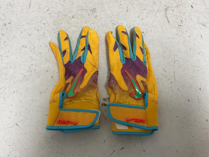 Used Nike BB/SB Batting Gloves Yellow LG 11855-S000208992