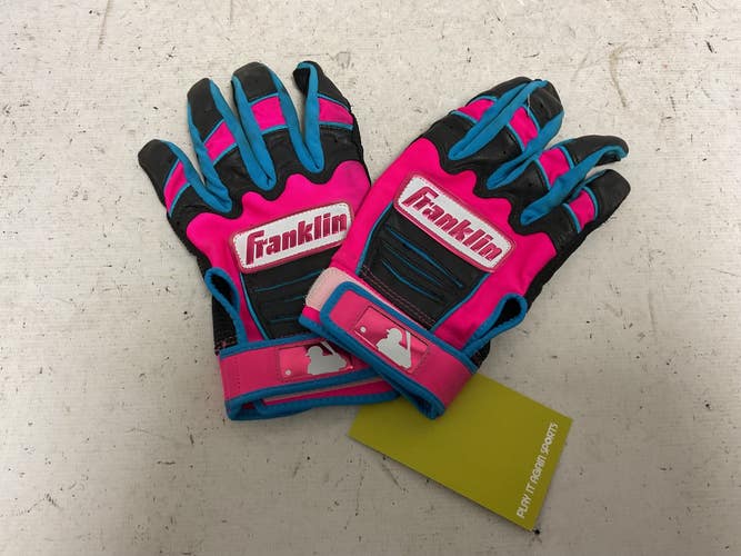 Used Franklin BB/SB Batting Gloves Carolina Blue And Pink Senior 11855-S000208989