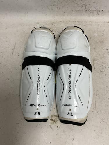 Used WinnWell AMP 500 Youth Shin Guards White 9" 11855-S000208876