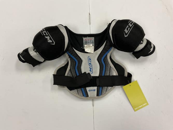Used CCM VECTOR OVE Youth Shoulder Pads White/Black/Royal SM 11855-S000208849