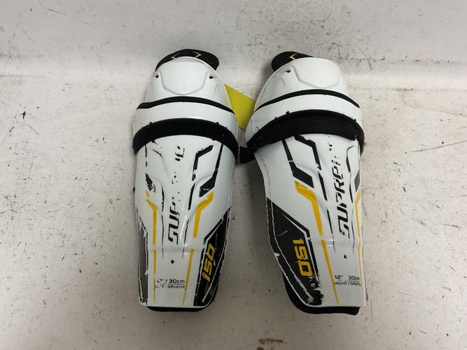 Used Bauer SUPREME 150 Junior Shin Guards White 12" 11855-S000208650