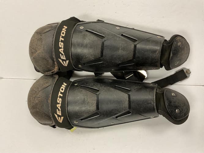 Used Easton YTH CATCHERS SHIN GUARDS Catchers Leg Guards Black Youth 11855-S000208547
