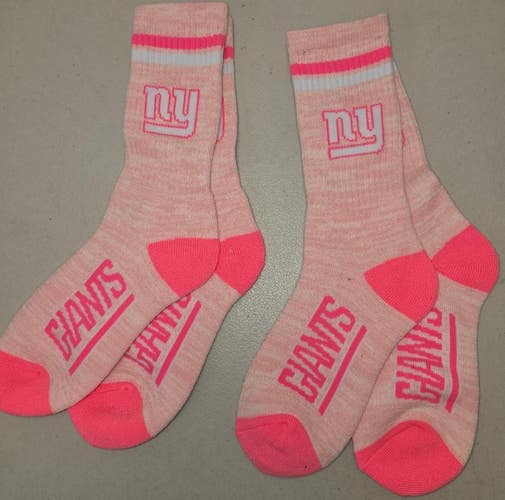 ST29 Mens NFL NEW YORK GIANTS Crew Socks Lot of 2 Pair MEDIUM 5-10 New