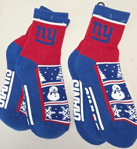 ST39 Mens NFL NEW YORK GIANTS Crew Socks Lot of 2 Pair MEDIUM 5-10 New