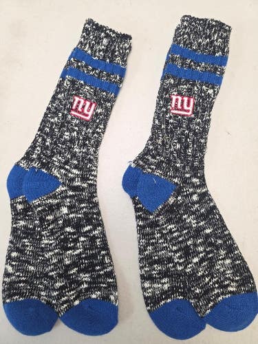 ST33 Mens NFL NEW YORK GIANTS Crew Socks Lot of 2 Pair LARGE 8-13 New