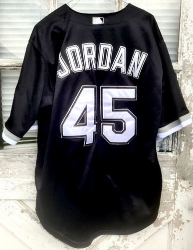 Vintage Majestic Chicago White Sox Michael Jordan 45 Baseball Jersey Mens Large 48 Black