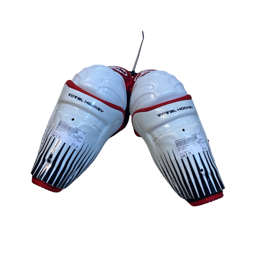 Used USA Hockey TOTAL HOCKEY Junior Shin Guards White 8" 11706-S000386147